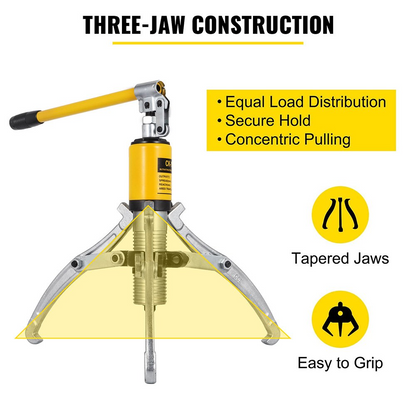 VEVOR 15 Ton Hydraulic Puller,Hydraulic Gear Puller Bearing Hub Separator 2 or 3 Jaws Gear Puller Kit 100-300 mm Hydraulic Gear/Bearing/Wheel Bearing Puller Separator
