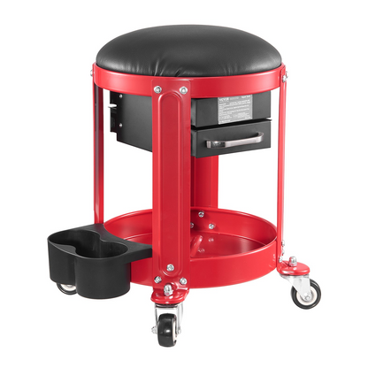 VEVOR Rolling Mechanic Stool Garage Seat 300 lbs Load with Wheels & Storage