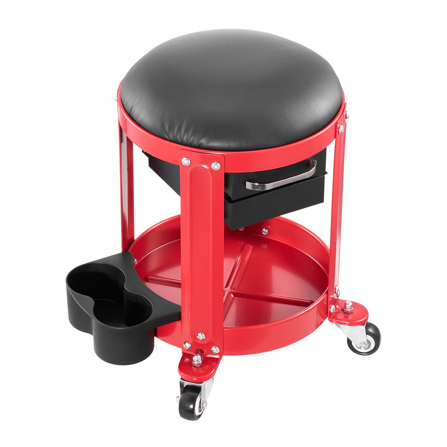VEVOR Rolling Mechanic Stool Garage Seat 300 lbs Load with Wheels & Storage