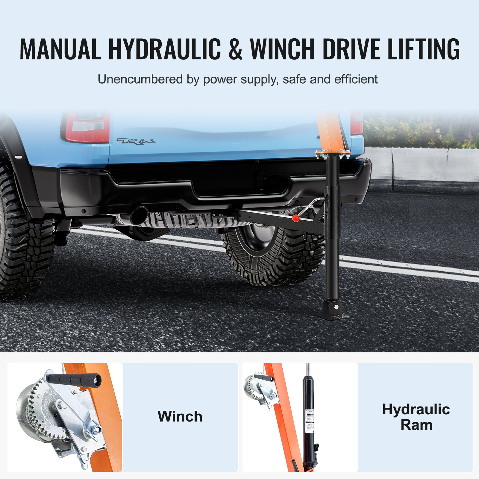 VEVOR Hydraulic Pickup Truck Crane Hoist Crane 500 lbs 360° Swivel Hoist Lift