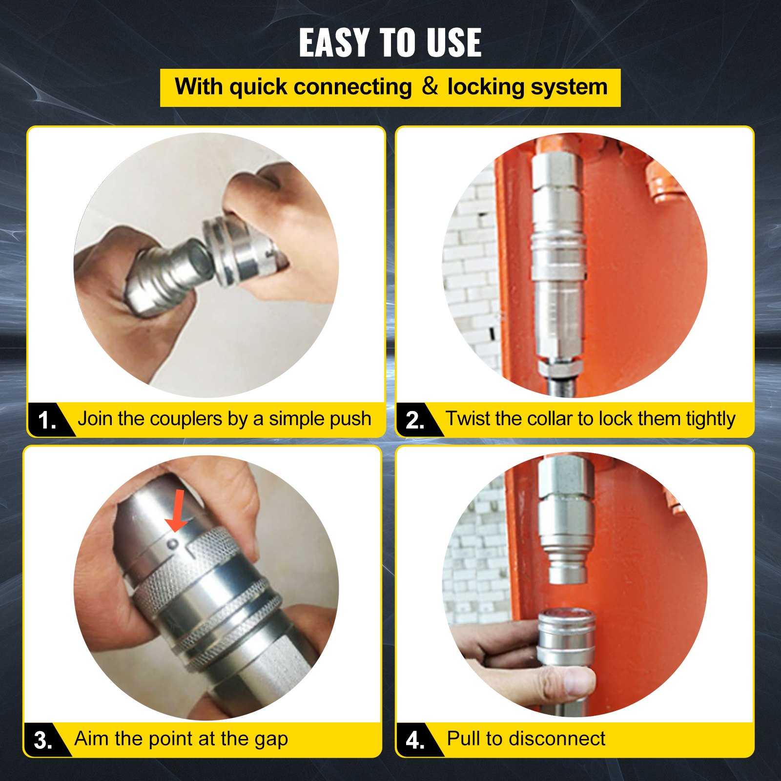 Hydraulic Quick Connect Hydraulic Coupler 3/4" 20.7 MPa for Engineering Machinery