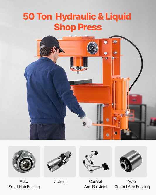 VEVOR 50 T Hydraulic Shop Press Hydraulic Press with Press Plate for Bending