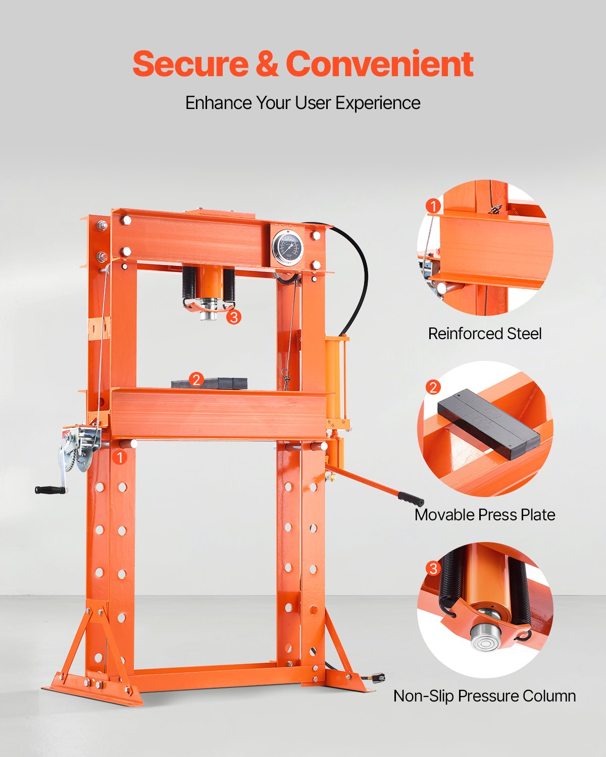 VEVOR 50 T Hydraulic Shop Press Hydraulic Press with Press Plate for Bending