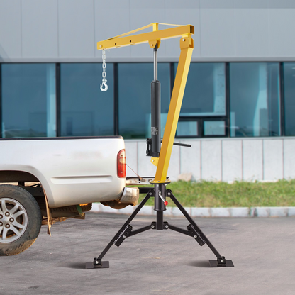 VEVOR Hydraulic Pickup Truck Crane, 453.6 kg Capacity, 360° Swivel, Hitch Mounted Crane with Three Boom Capacities of 226.8 kg, 340.2 kg & 453.6 kg, for Lifting Goods in Construction, Forestry, Factory