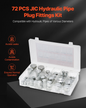 VEVOR 72 PCS Hydraulic Fittings 37° JIC Hydraulic Hose Cap and Plug Kit