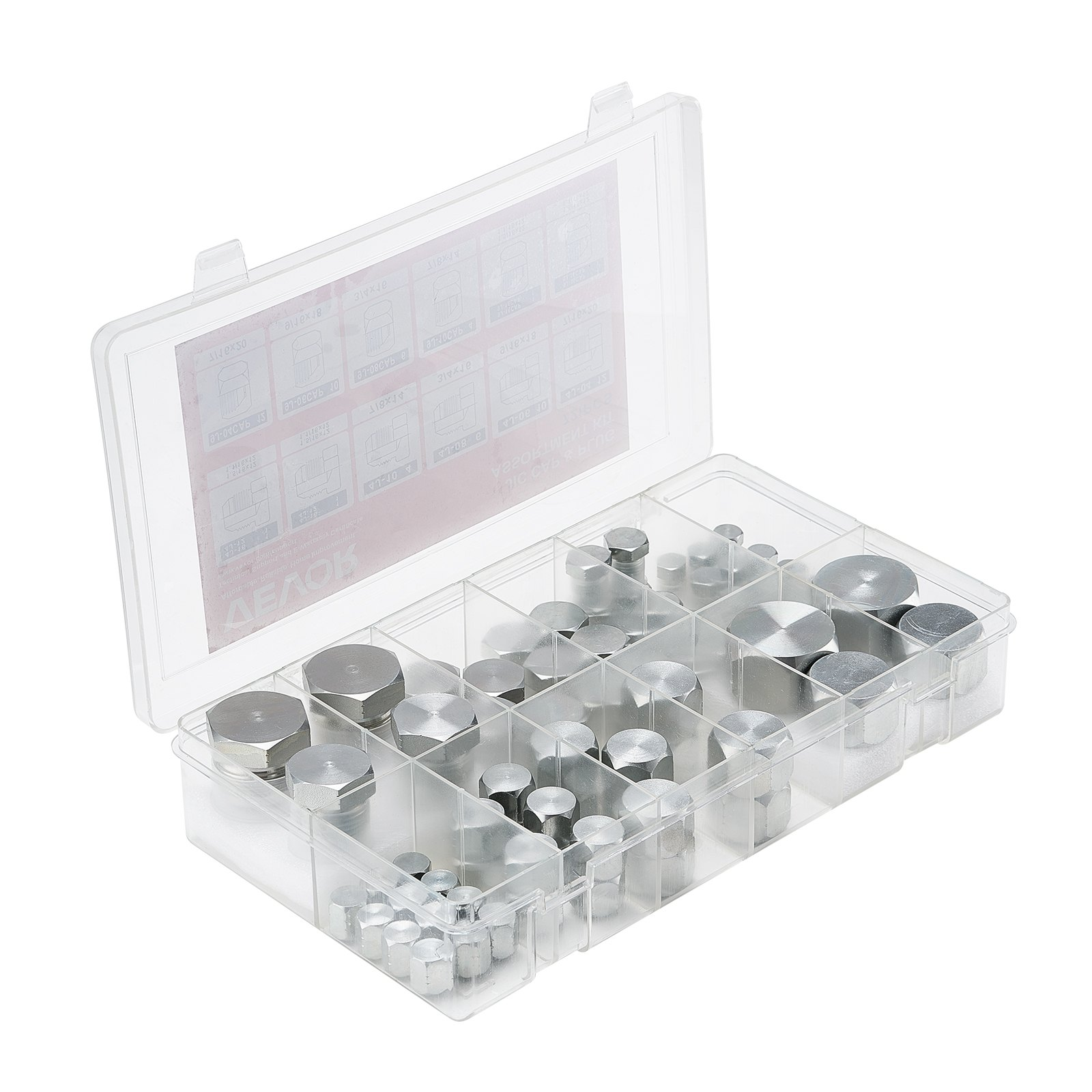 VEVOR 72 PCS Hydraulic Fittings 37° JIC Hydraulic Hose Cap and Plug Kit