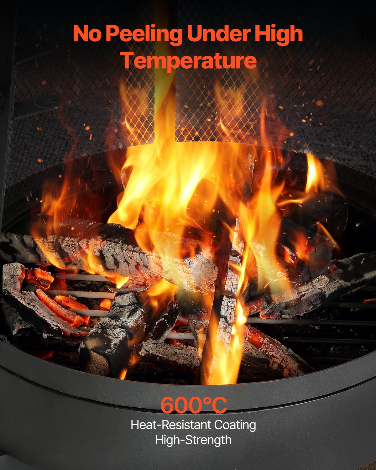 VEVOR 20 In Chiminea Outdoor Wood Burning Firepit with Grill Mesh & Chimney Coat