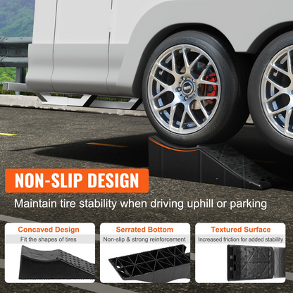 VEVOR Car Plastic Tandem Wheel Change Ramp Caravan Motor Home 20000 lbs 2-Pack