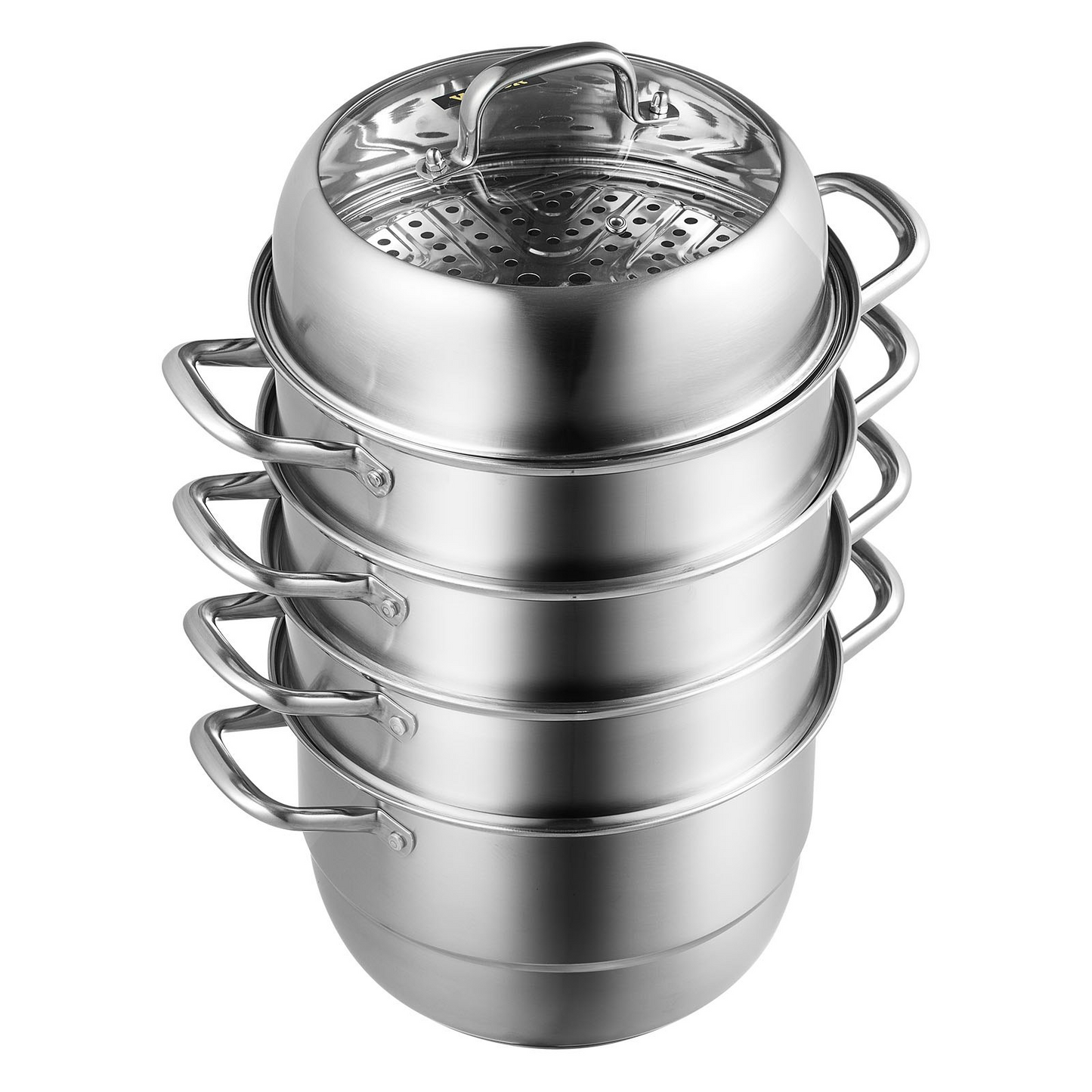 VEVOR Dumpling Steamer Stainless Steel 5 Titer Stainless Steel Steamer Work For Cooking 30cm/11.8inch Food Steamer Pot with Gas Electric Grill Stove Top (Dia 30cm)