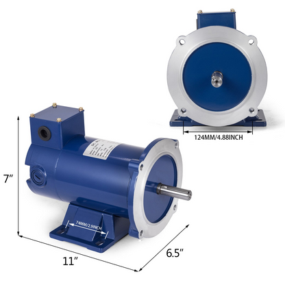 90V DC MOTOR, 1/2HP, 56C Frame, 1750RPM, TENV, Permanent magnet, Brand New