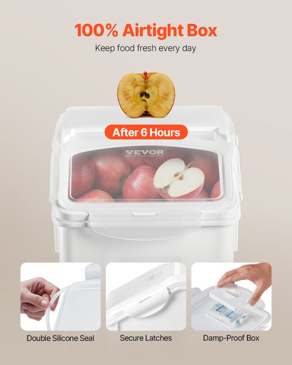VEVOR 15Lx2 + 20Lx2 Ingredient Storage Container Airtight Kitchen Flour Bin