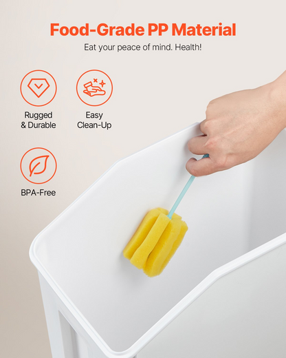 VEVOR 15Lx2 + 20Lx2 Ingredient Storage Container Airtight Kitchen Flour Bin