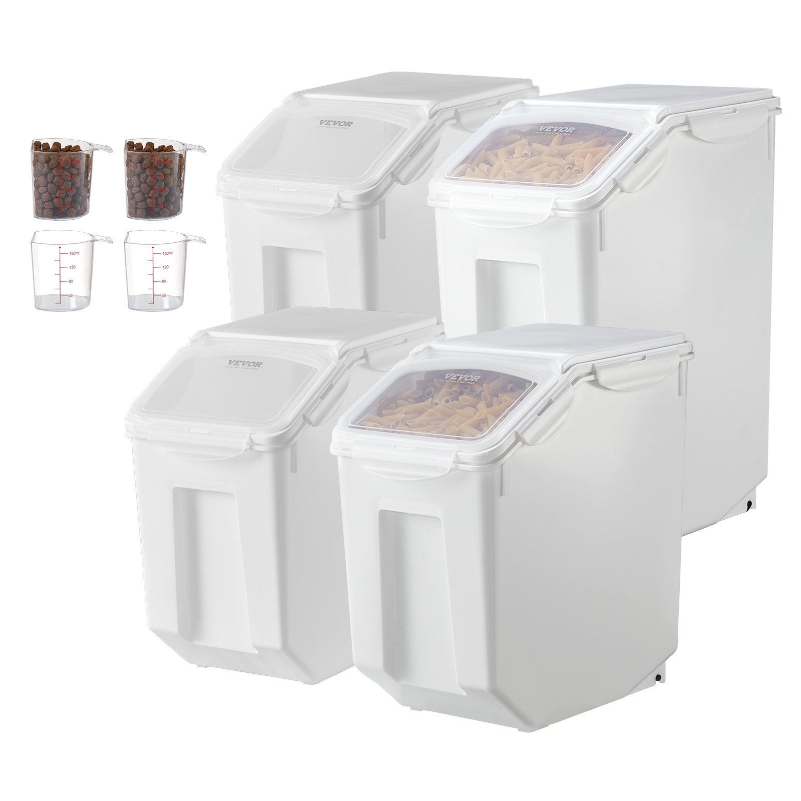 VEVOR 15Lx2 + 20Lx2 Ingredient Storage Container Airtight Kitchen Flour Bin