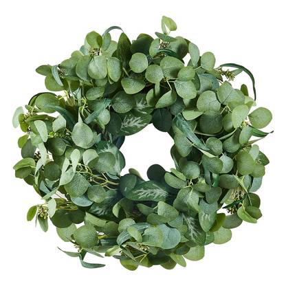 VEVOR Artificial Decorative Wreath 26 in Green Eucalyptus Leaves Year Round
