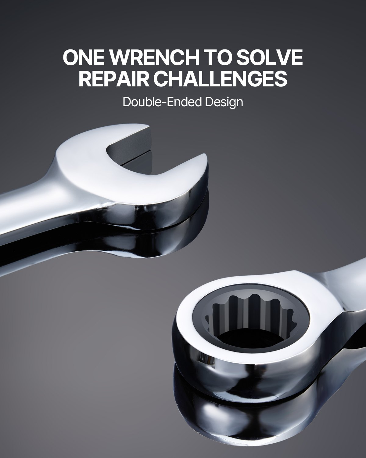 VEVOR Combination Wrench Set 16-Piece Metric 8 mm to 24 mm with Organizer Rack