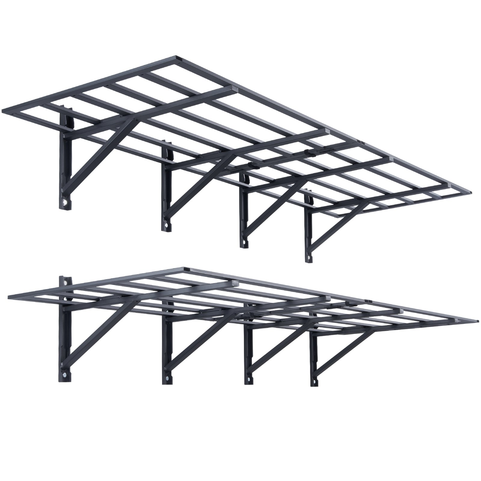 VEVOR Garage Storage Shelving, 2 Pack, 183 x 61 cm Heavy Duty Garage Shelves Wall Mounted, 726 kgLoad Capacity(Total) Garage Storage Rack Floating Shelves, Suitable for Shop, Shed, Garage Storage