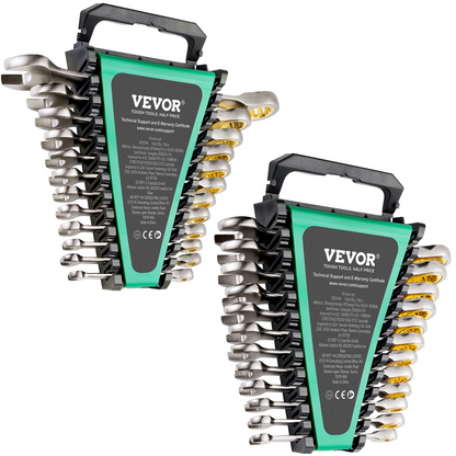 VEVOR Combination Wrench Set 24 PCS SAE 1/4" - 7/8" Metric 8-19mm Organizer Rack