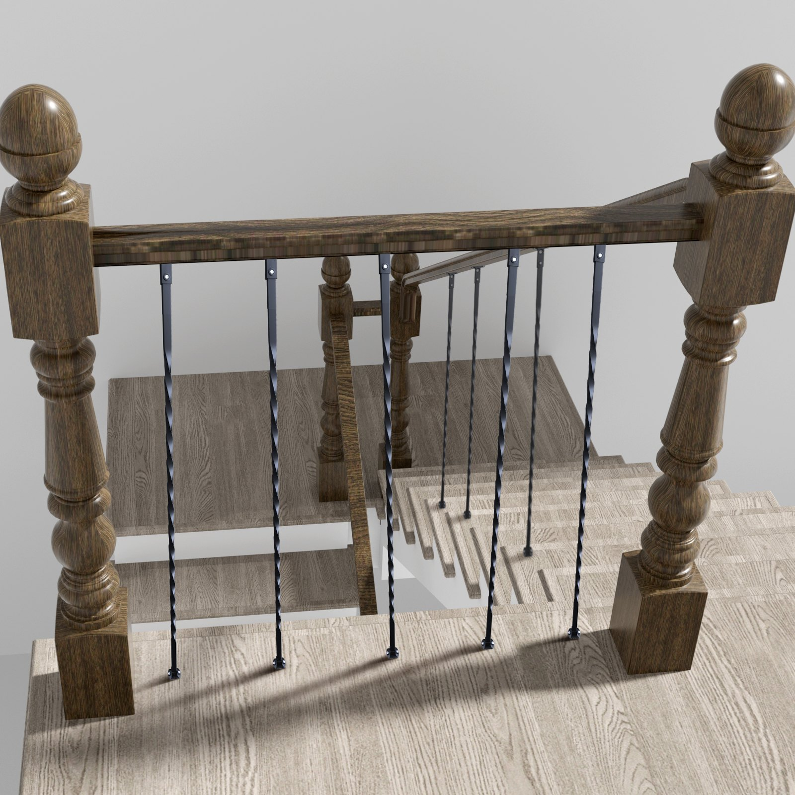VEVOR Staircase Metal Balusters, 111.76 cm x 1.27 cm Galvanized Steel Decorative Banister Spindles, 10 Pack Deck Baluster with Hollow Twists, Satin Black Spiral Stair Railing with Shoes & Screws