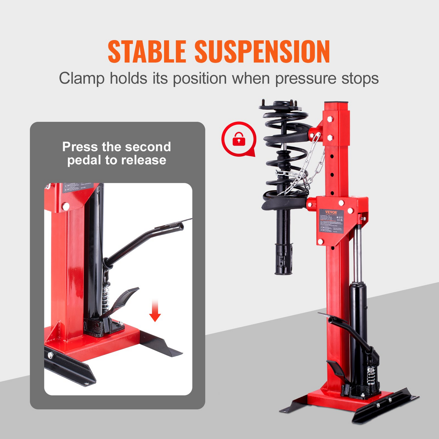 VEVOR Strut Spring Compressor, 4.5 Ton/4499.6 kg Hydraulic Jack Capacity, 1 Ton Rated Compression Force, Auto Strut Coil Spring Compressor Tool, Hydraulic Spring Compressor for Strut Spring Removing