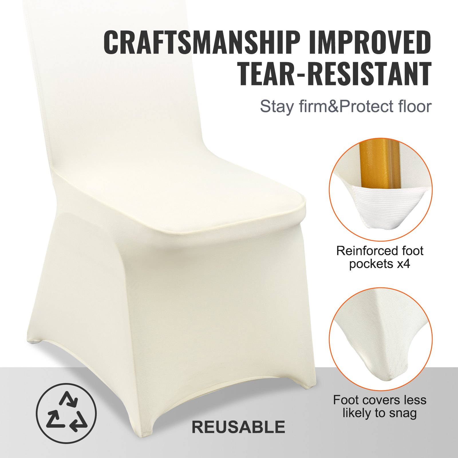 100pcs Stretch Spandex Folding Chair Covers Repeated Usage Seat Decoration