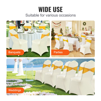 100pcs Stretch Spandex Folding Chair Covers Repeated Usage Seat Decoration