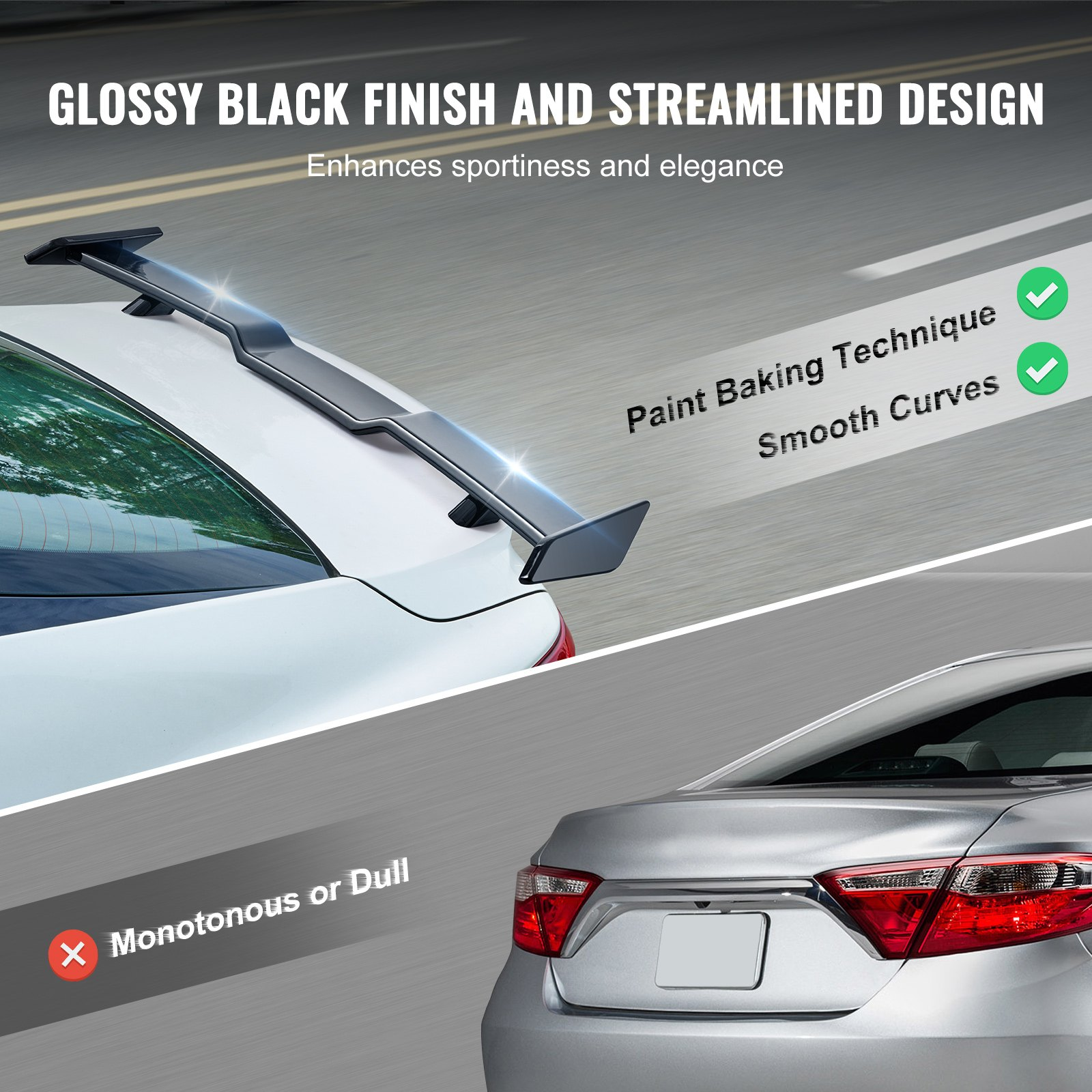 VEVOR Rear Spoiler 57.9'' GT Style Trunk Wing Compatible with 2018-2023 Camry
