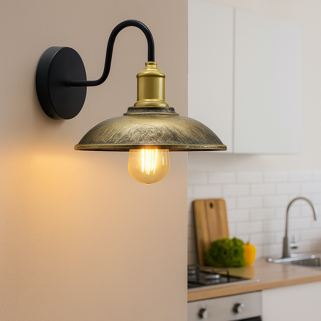 Bowl Shape Modern Vintage Retro Rustic Sconce Wall Light Lamp Fitting Fixture~1793