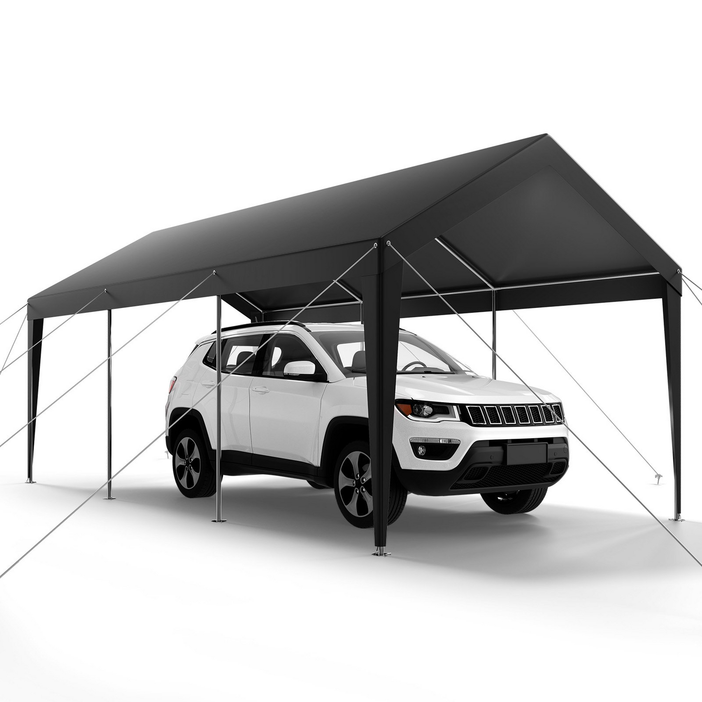 VEVOR Carport Car Canopy 10 x 20 FT Heavy Duty Portable Car Shelter Tent Grey