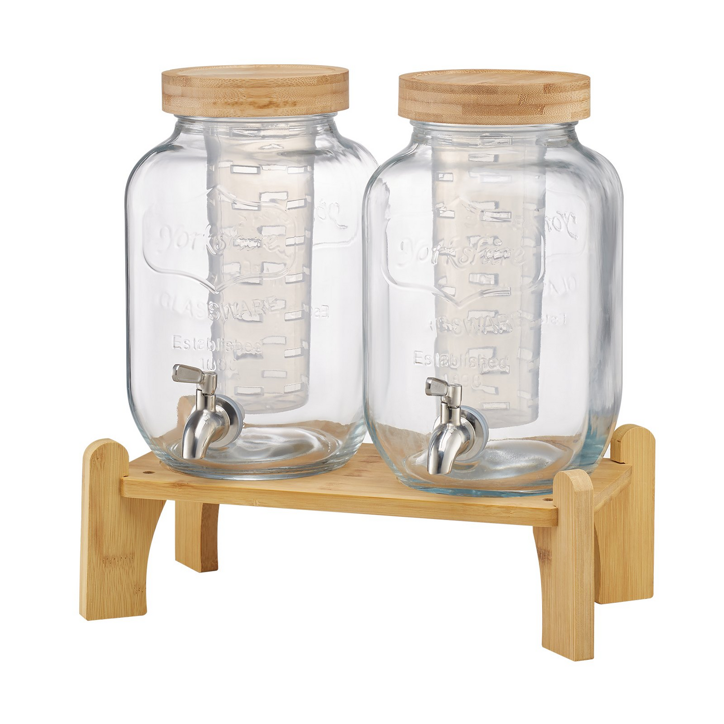 VEVOR Drink Dispenser 3.8L Beverage Dispenser for Parties Glass with Stand 2PCS