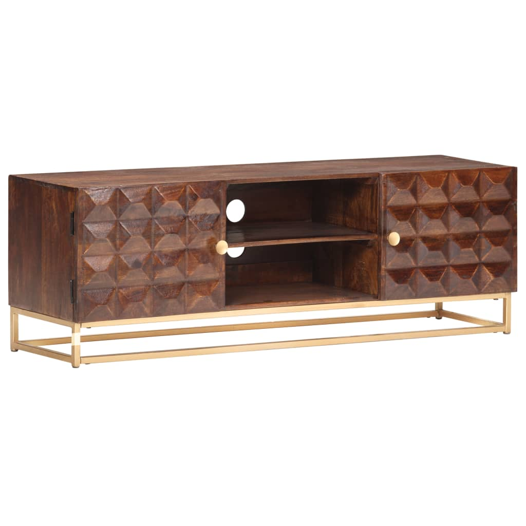 vidaXL TV Cabinet 124x29x45 cm Solid Mango Wood