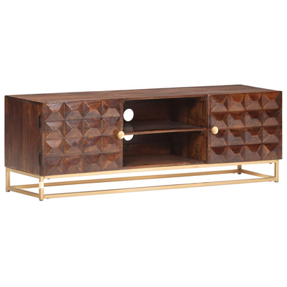 vidaXL TV Cabinet 124x29x45 cm Solid Mango Wood