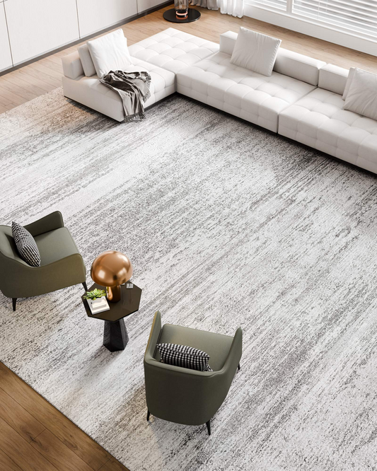 VEVOR Large Area Rug 10x14 ft Anti-Skid and Tear-Resistant Floor Mat Modern Gray
