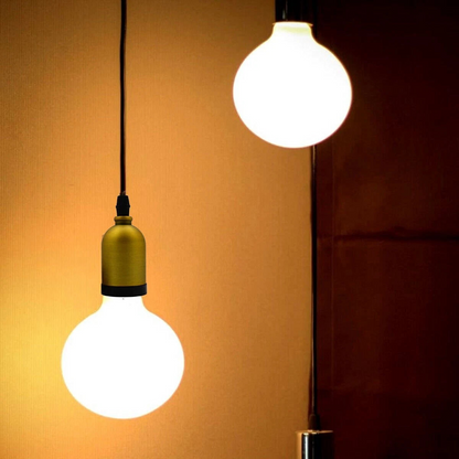 E27 Yellow Brass Colour Bell Handle Holder Fabric 3 Core Twisted Brown Colour 1m Cable Pendant Set~2160