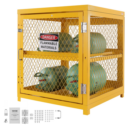 VEVOR Horizontal Cylinder Storage Cabinet 4x33lb Capacity Propane Storage Cage