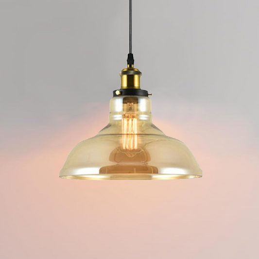 Vintage Lampshades Amber Glass Ceiling Pendant Light Retro Style~2178