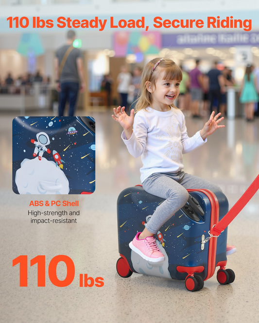 VEVOR Ride-on Luggage 18-inch Lightweight Kids Scooter Suitcase with Wheels