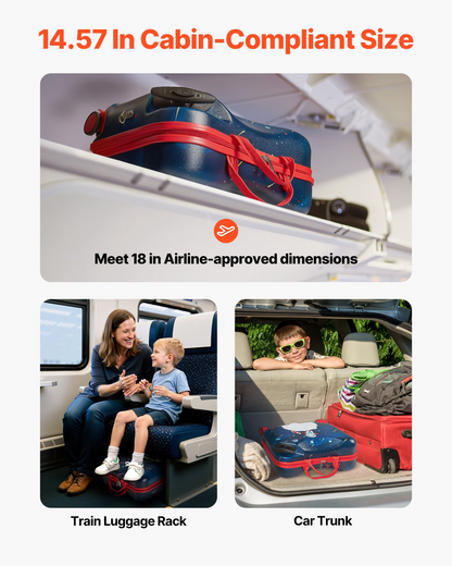 VEVOR Ride-on Luggage 18-inch Lightweight Kids Scooter Suitcase with Wheels