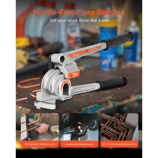VEVOR 3 in 1 Manual Lever Pipe Tube Bender for 6.35 mm 9.5 mm 12.7 mm O.D. Pipes