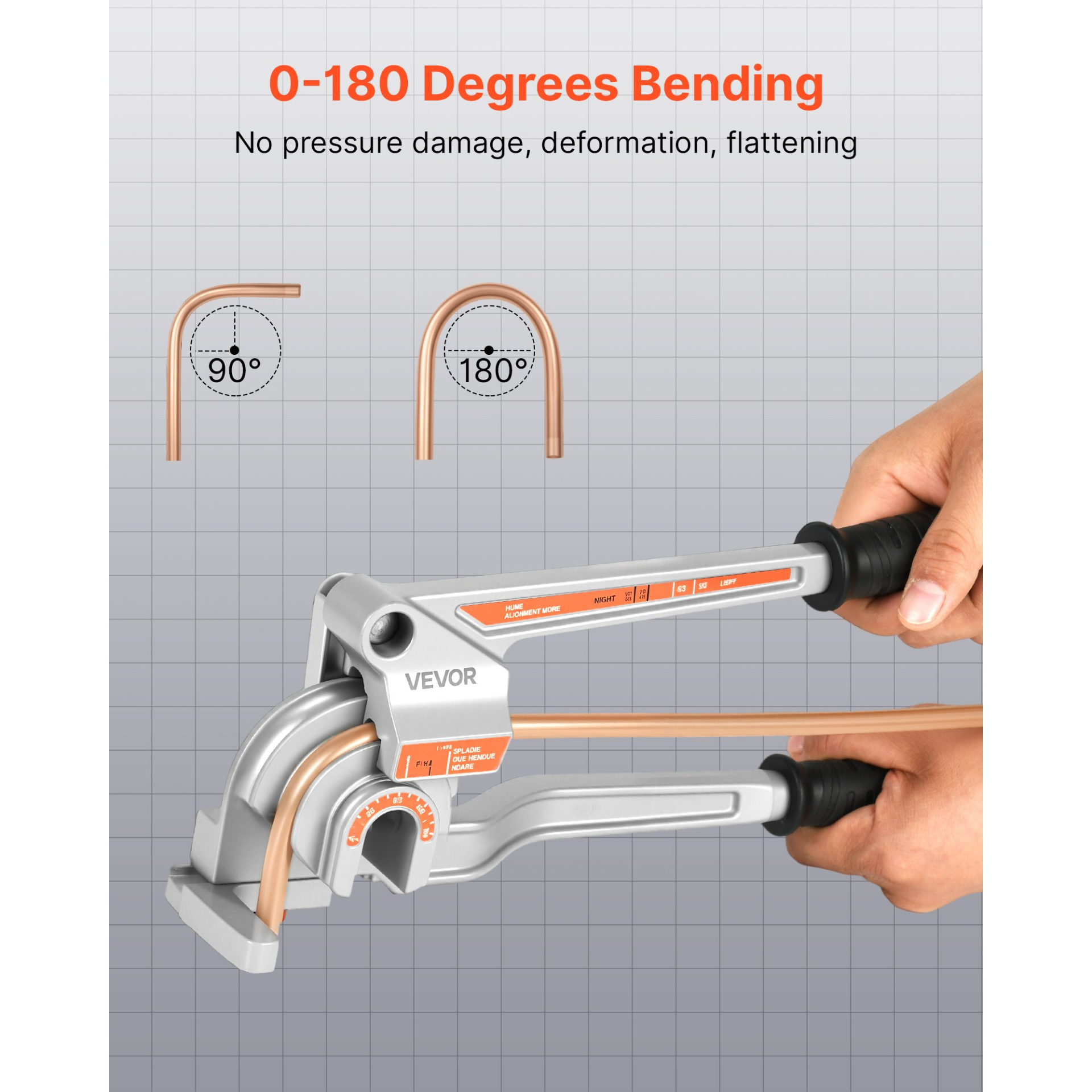 VEVOR 3 in 1 Manual Lever Pipe Tube Bender for 6.35 mm 9.5 mm 12.7 mm O.D. Pipes
