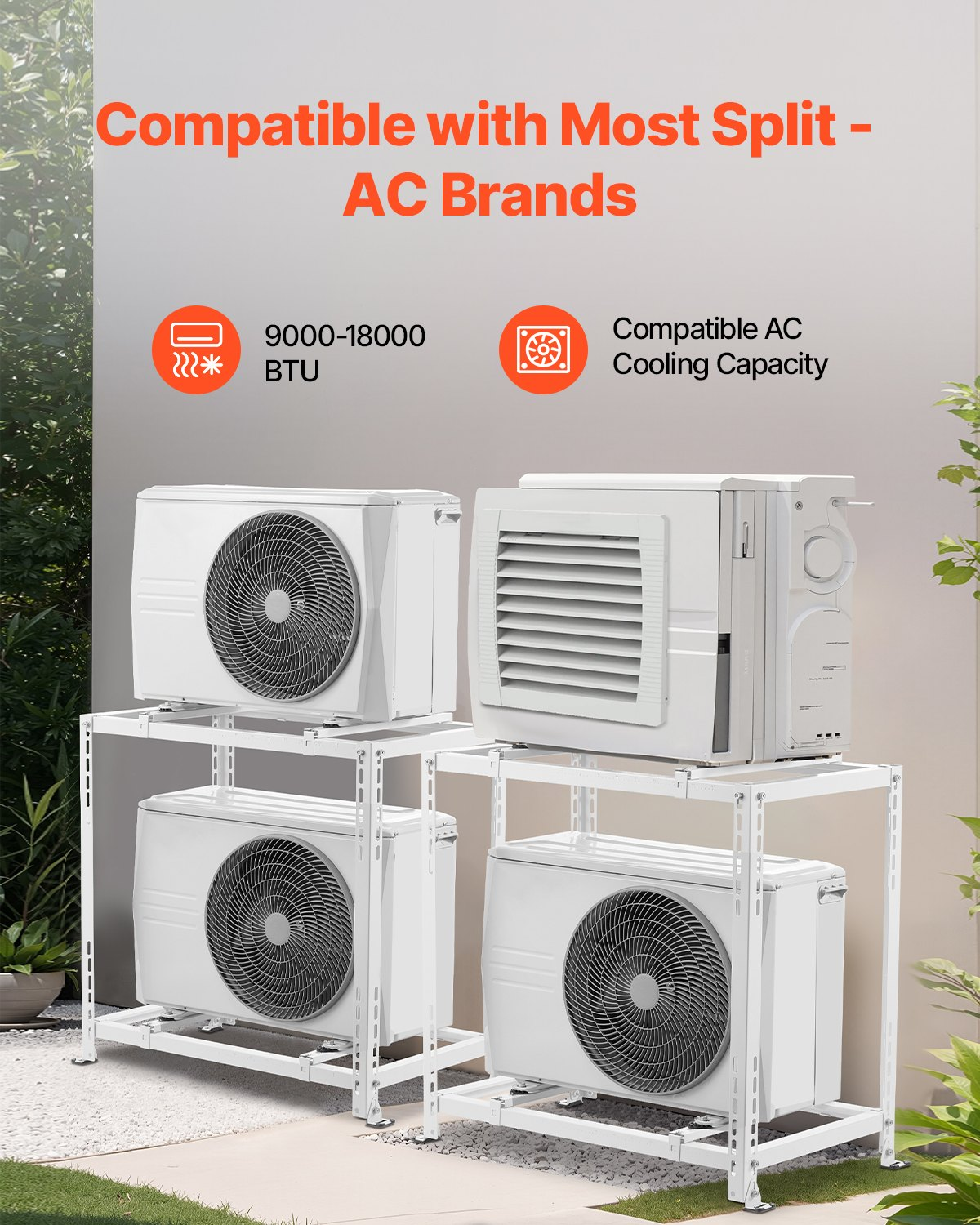 VEVOR Mini Split Ground Stand for 9000-18000 BTU Heat Pump Dual Levels