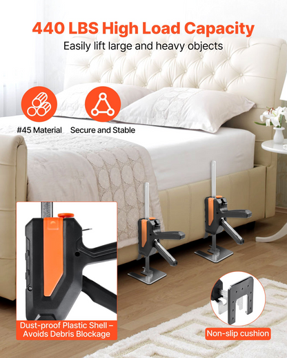 VEVOR Labor Saving Arm Jack 2 PCS 200kg Capacity 2 Modes Lifting to 195mm Black