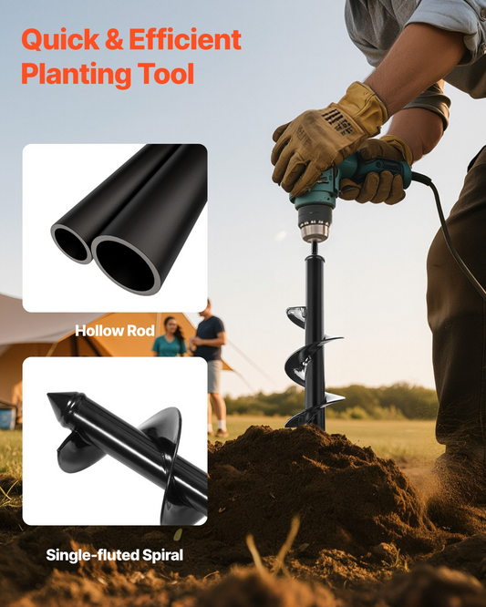 VEVOR Auger Drill Bit 3.15 x 11.4 in Earth Spiral Post Hole Digger Planter Tool