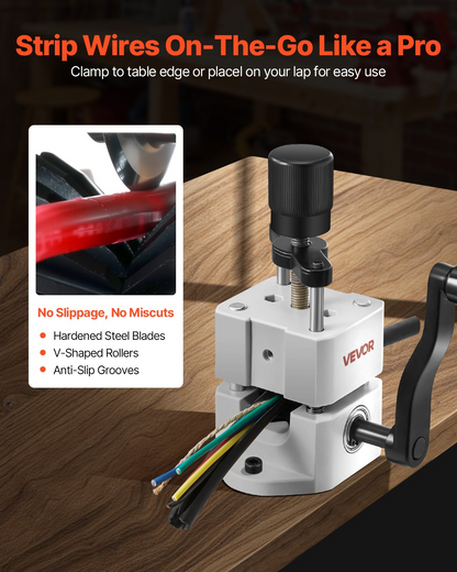 VEVOR Manual Wire Stripper Stripping Machine 0.06-1 in Hand or Drill Powered