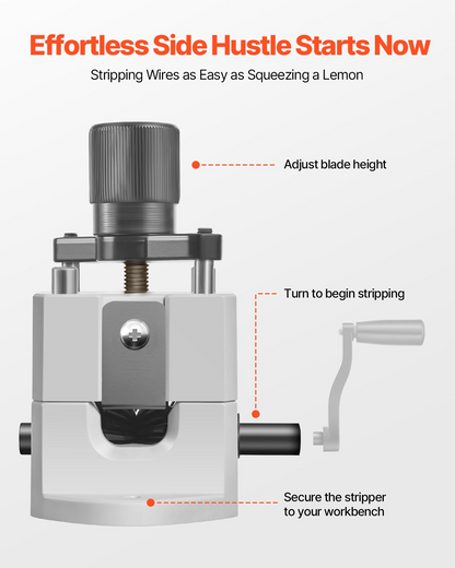 VEVOR Manual Wire Stripper Stripping Machine 0.06-1 in Hand or Drill Powered