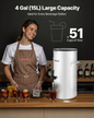 VEVOR Ice Tea Dispenser 4 Gal/15L for Iced Tea Juice Coffee 304 Stainless Steel