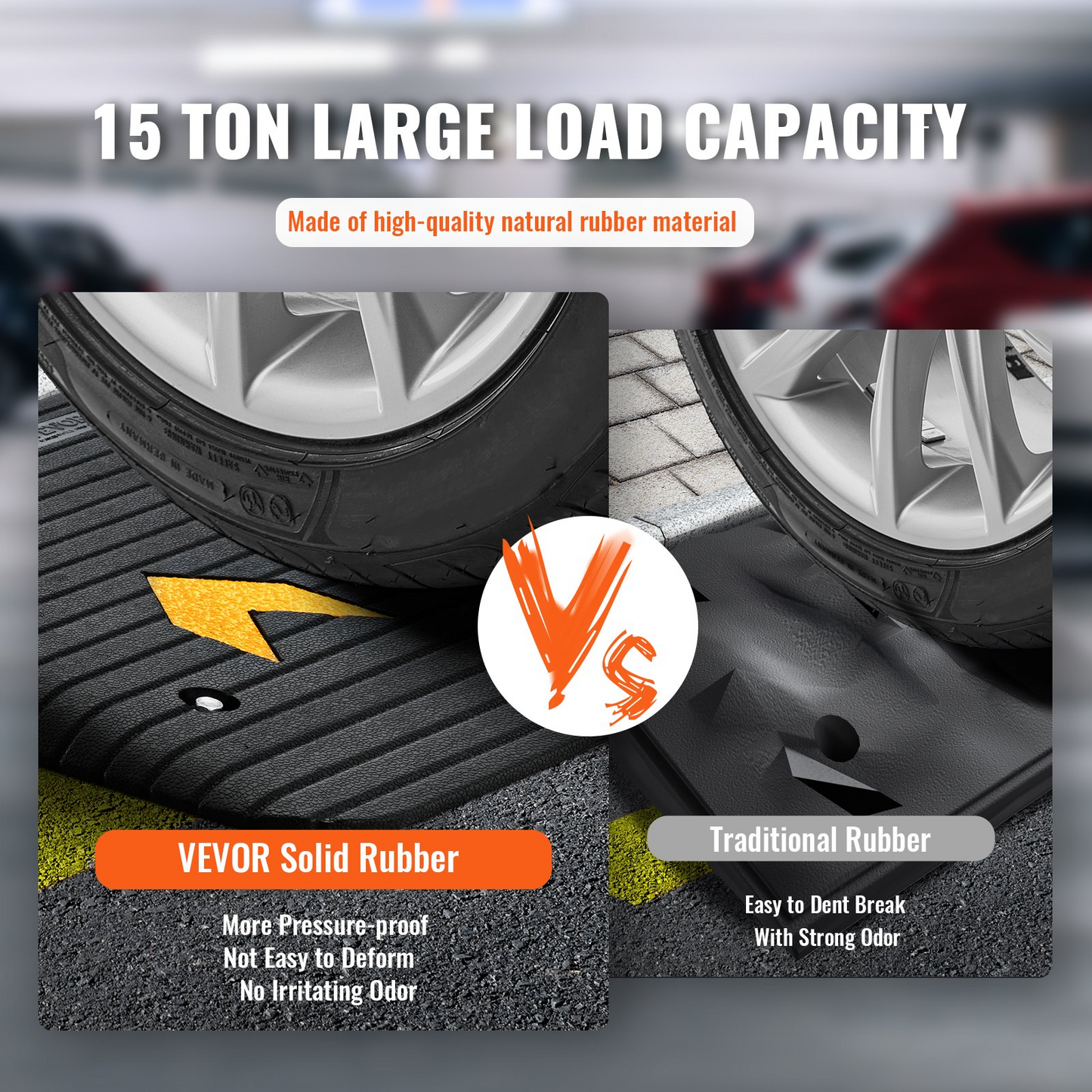 VEVOR Rubber Threshold Ramp Door Ramp 3.5" Rise 33069 lbs Load Rubber Curb Ramp