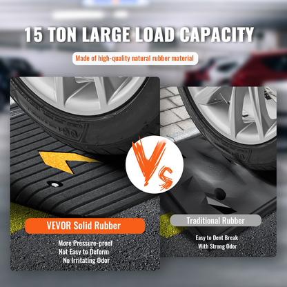 VEVOR Rubber Threshold Ramp Door Ramp 3.5" Rise 33069 lbs Load Rubber Curb Ramp