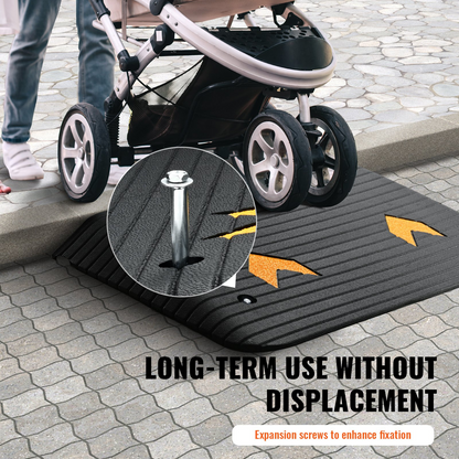VEVOR Rubber Threshold Ramp Door Ramp 3.5" Rise 33069 lbs Load Rubber Curb Ramp