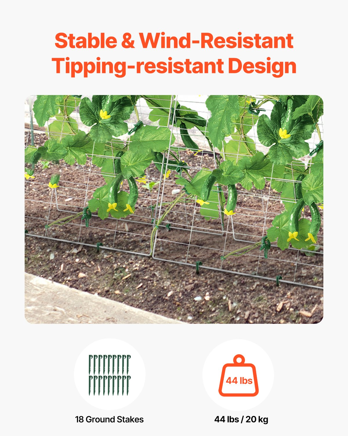 VEVOR A-Frame Cucumber Trellis 35" x 55" Foldable Metal Garden Trellis