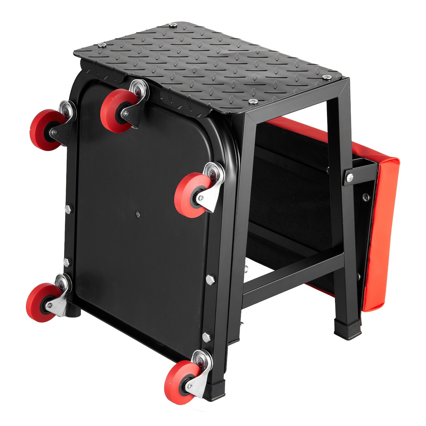VEVOR Mechanic Stool Rolling Work Seat 300 lbs Load Seat/Step Stool with Wheels